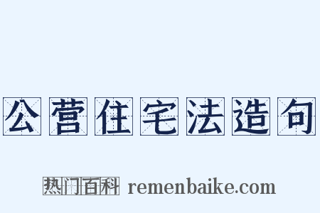 公营住宅法造句是什么意思的图片